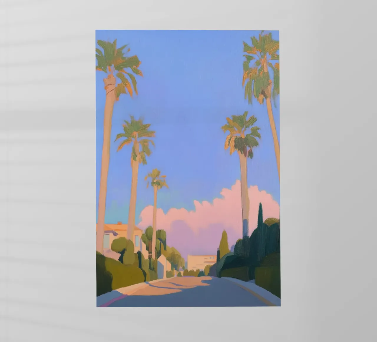 Via delle Palme al tramonto pellicola backlit da Melloi Art Print