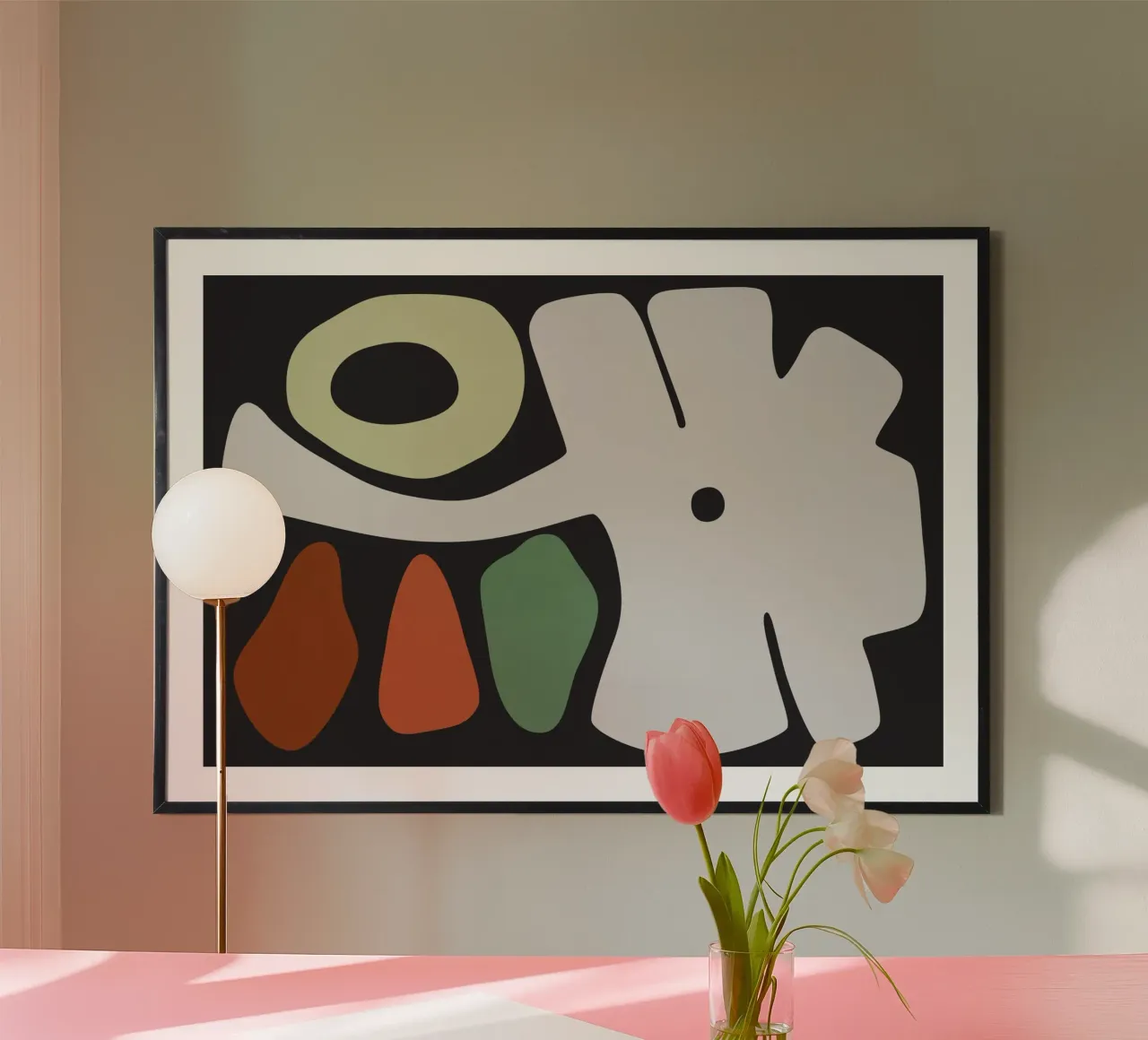 Forma floreale 06 poster con telaio in plastica da amini54