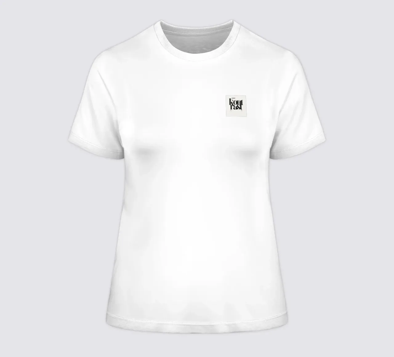 Schaduwen aanraken: Abstracte handgebaren in zwart-wit dames t-shirt getailleerd van Kunst und Kontrast