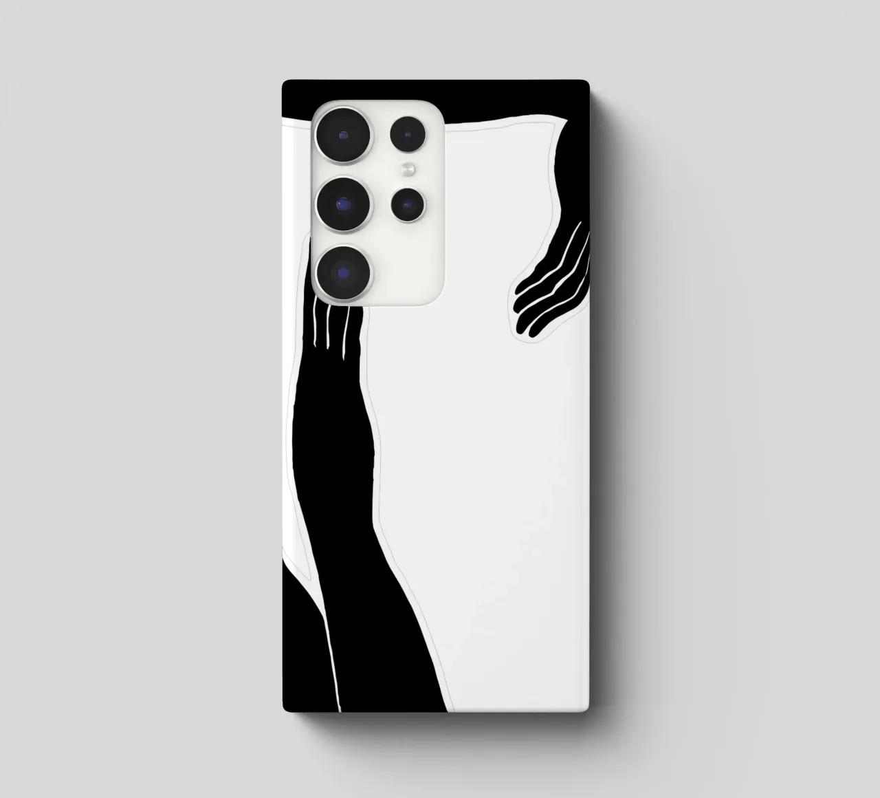 Berührende Schatten: Abstrakte Handgesten in Schwarz-Weiß Samsung Hülle von Kunst und Kontrast