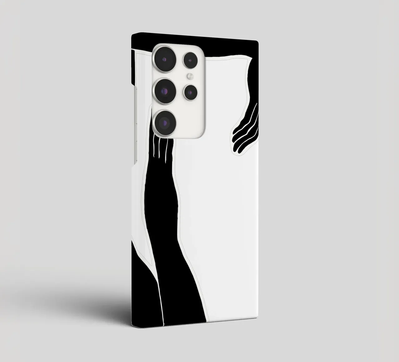 Berührende Schatten: Abstrakte Handgesten in Schwarz-Weiß Samsung Hülle von Kunst und Kontrast