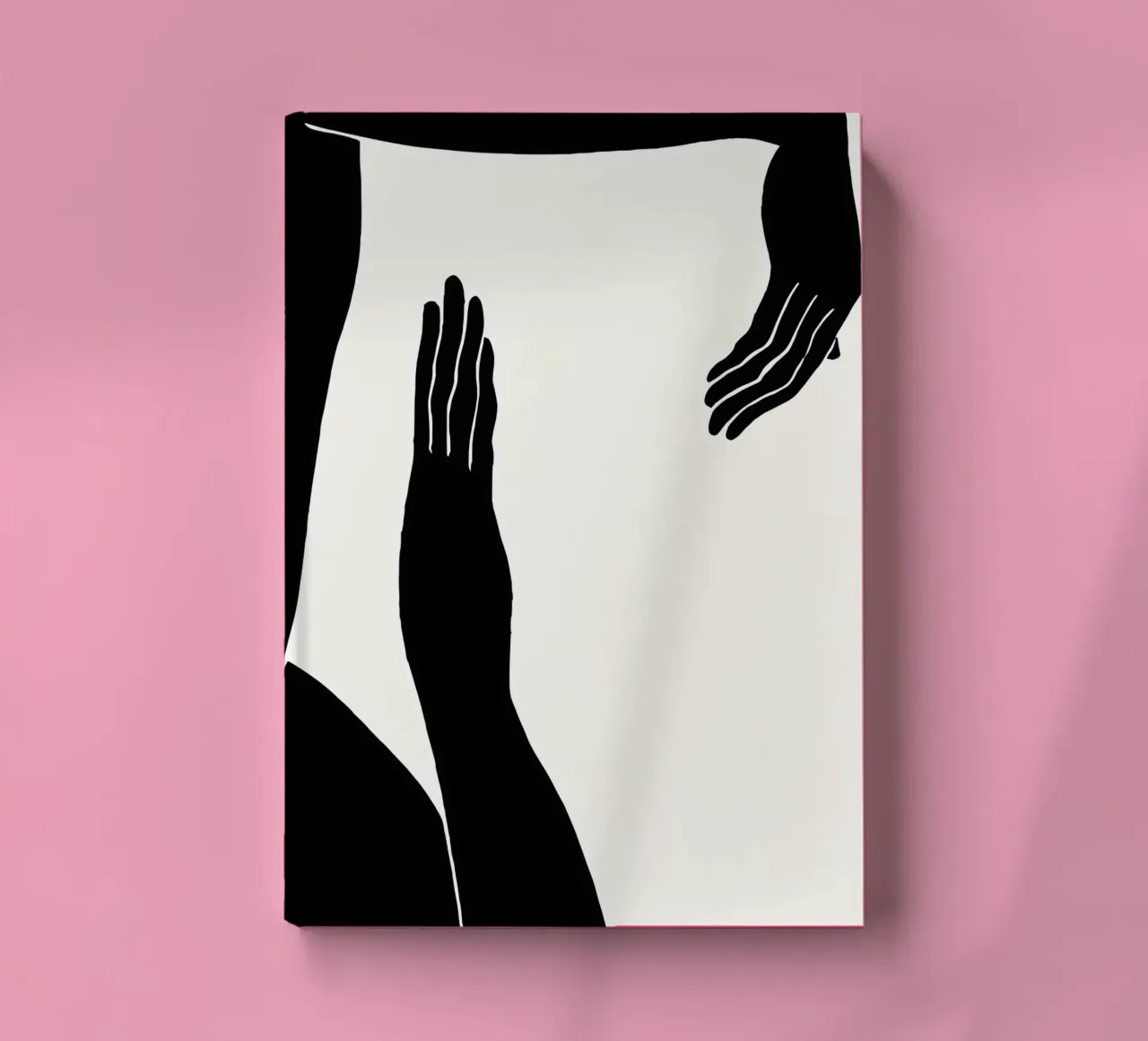 Touching shadows: Abstract hand gestures in black and white notebook by Kunst und Kontrast