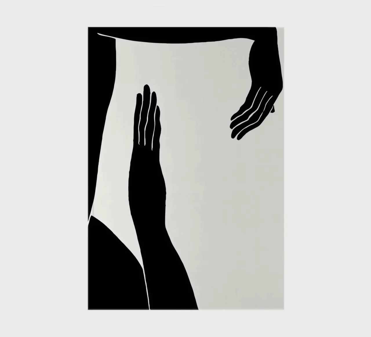 Touching shadows: Abstract hand gestures in black and white notebook by Kunst und Kontrast