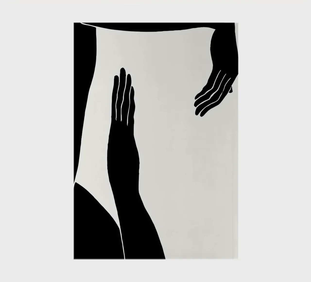 Touching shadows: Abstract hand gestures in black and white notebook by Kunst und Kontrast