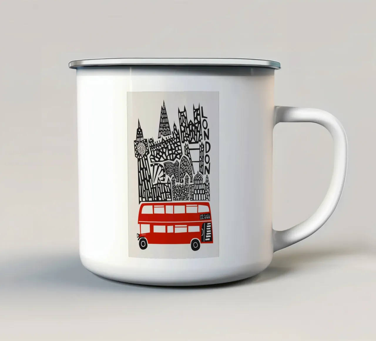 Paesaggio urbano di Londra tazza in smalto da Fox & Velvet