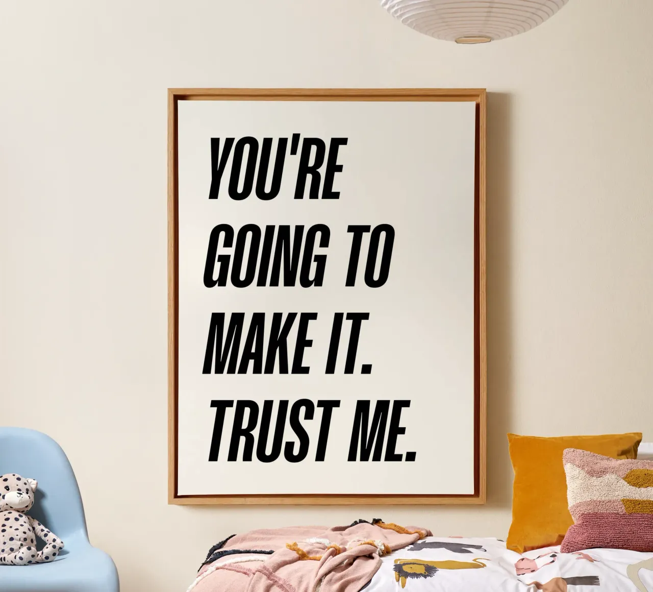 Je gaat het citaat maken canvas van Paigaam Studio