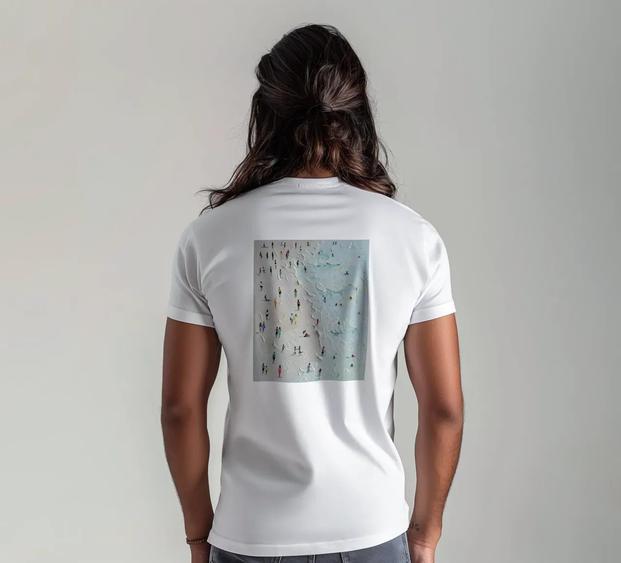 Onde e vita: Paesaggio impressionistico sulla spiaggia t-shirt da Kunst und Kontrast