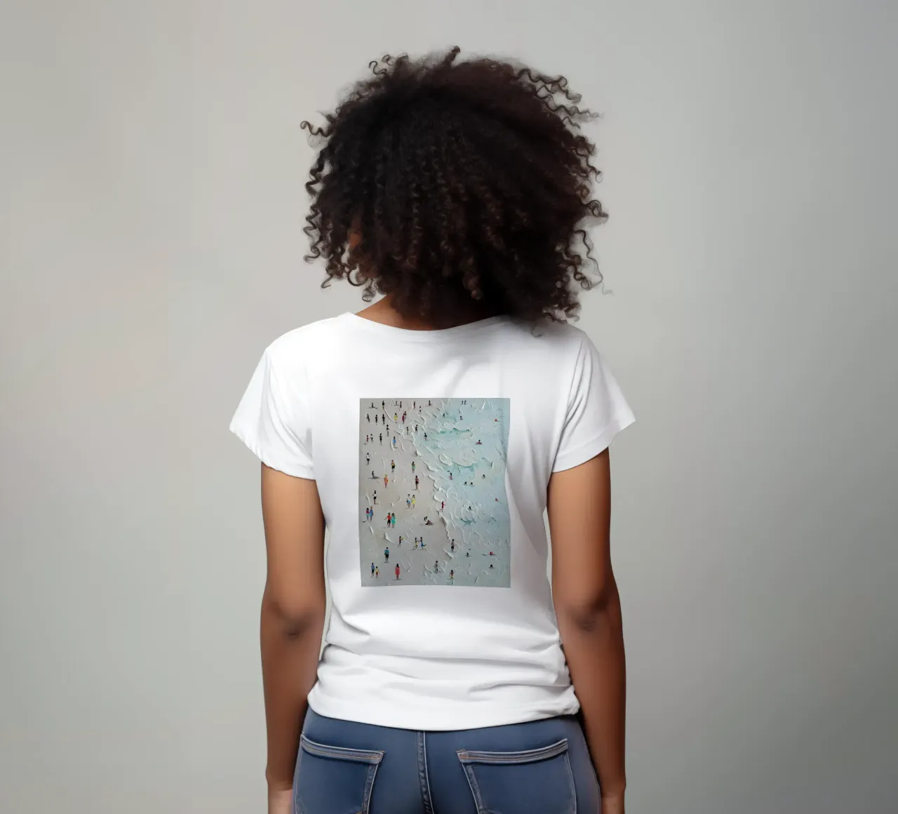 Onde e vita: Paesaggio impressionistico sulla spiaggia t-shirt da Kunst und Kontrast