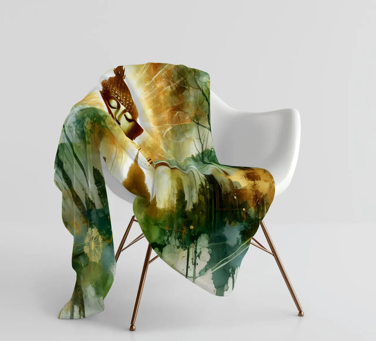 Buddha - Aquarell-Stil coperta in pile da spiritual
