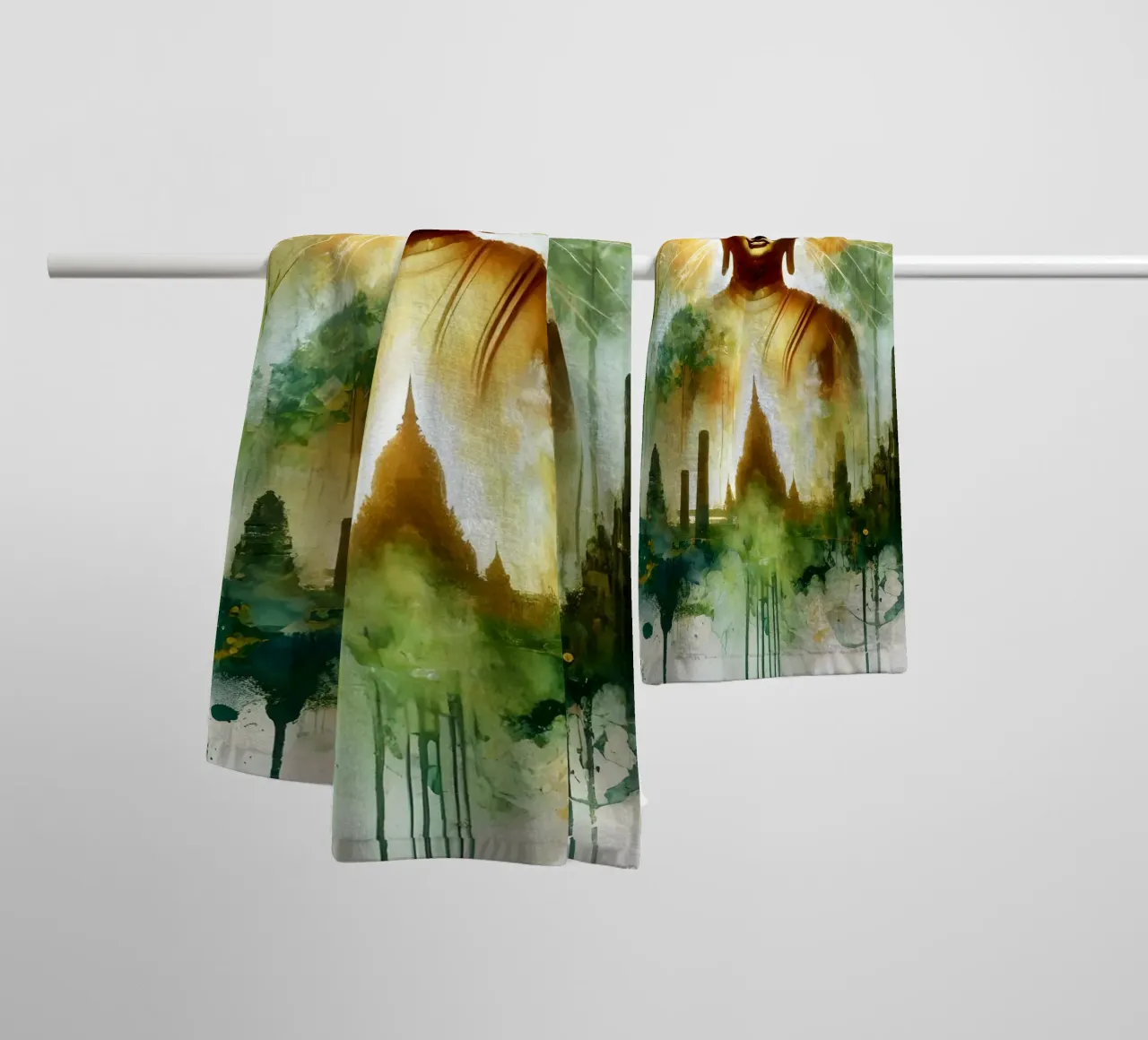 Buddha - Aquarell-Stil towel by spiritual