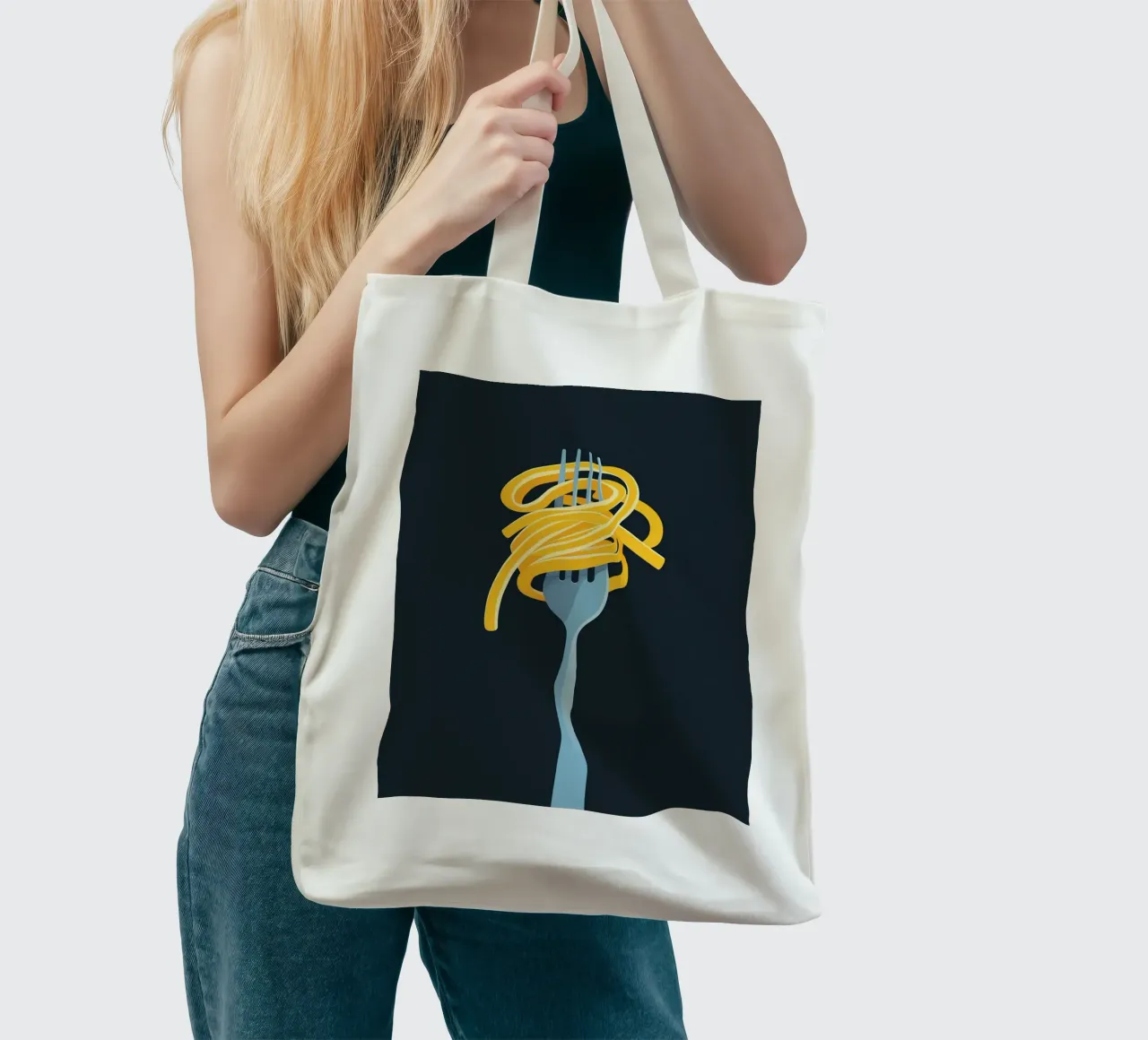 Spaghetti sur fourchette borsa in juta da Spice & Style
