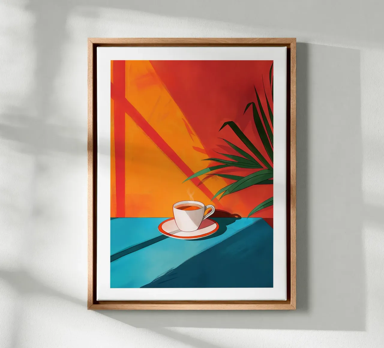 Caffè tropicale tela con Cornice a cassetta da Spice & Style