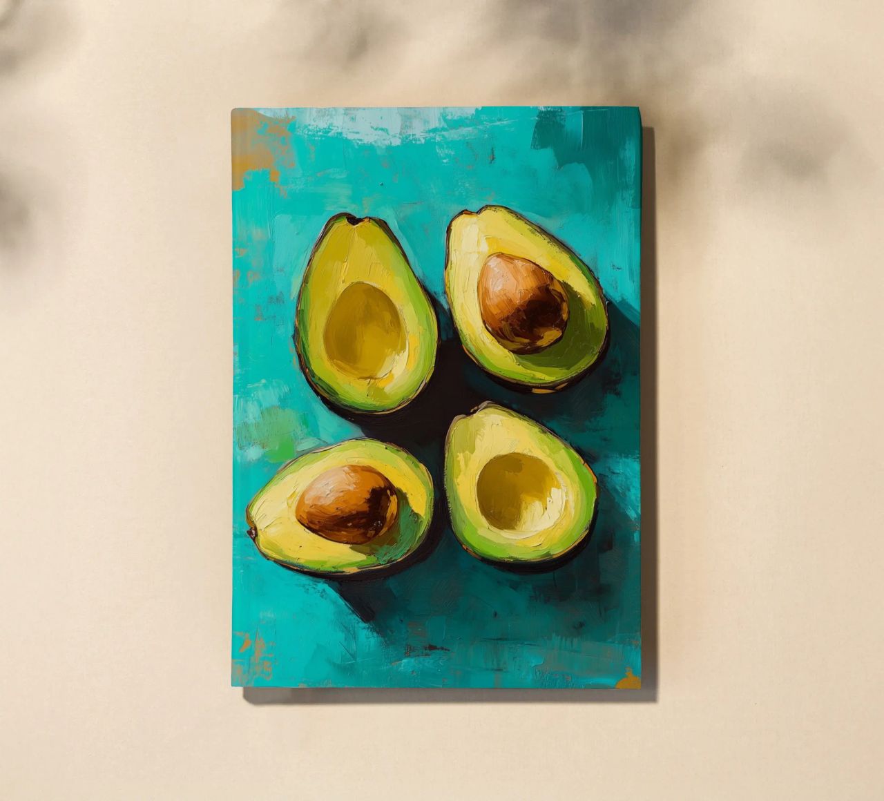 Avocados on a turquoise background notebook by Spice & Style