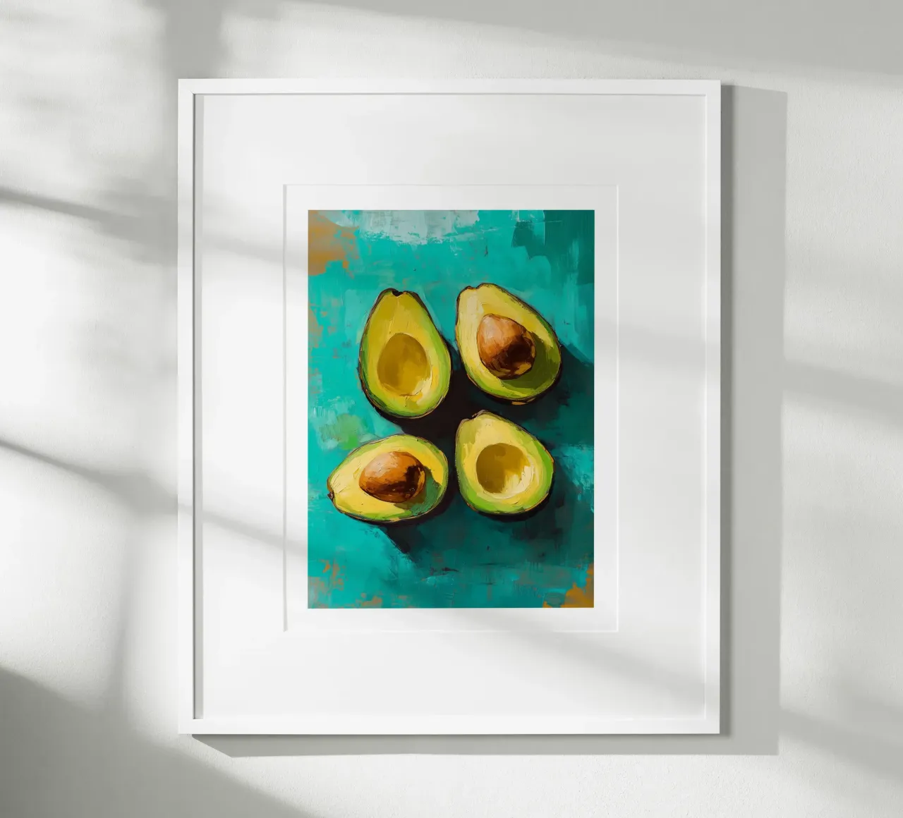 Avocado su sfondo turchese poster da Spice & Style
