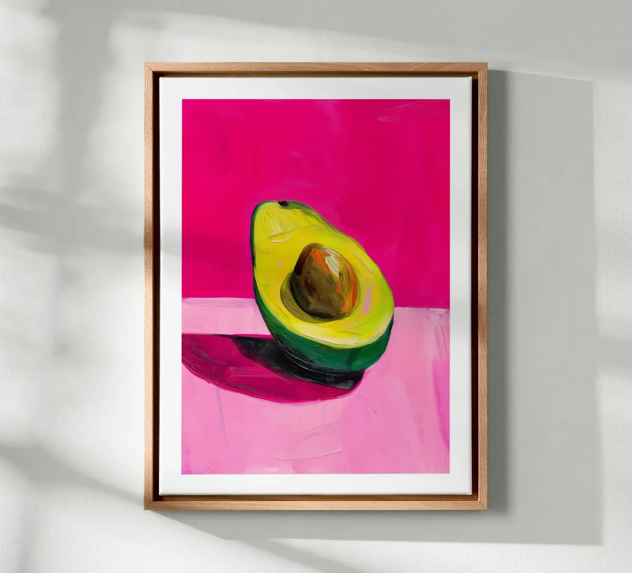 Avocado pop su sfondo rosa tela con Cornice a cassetta da Spice & Style