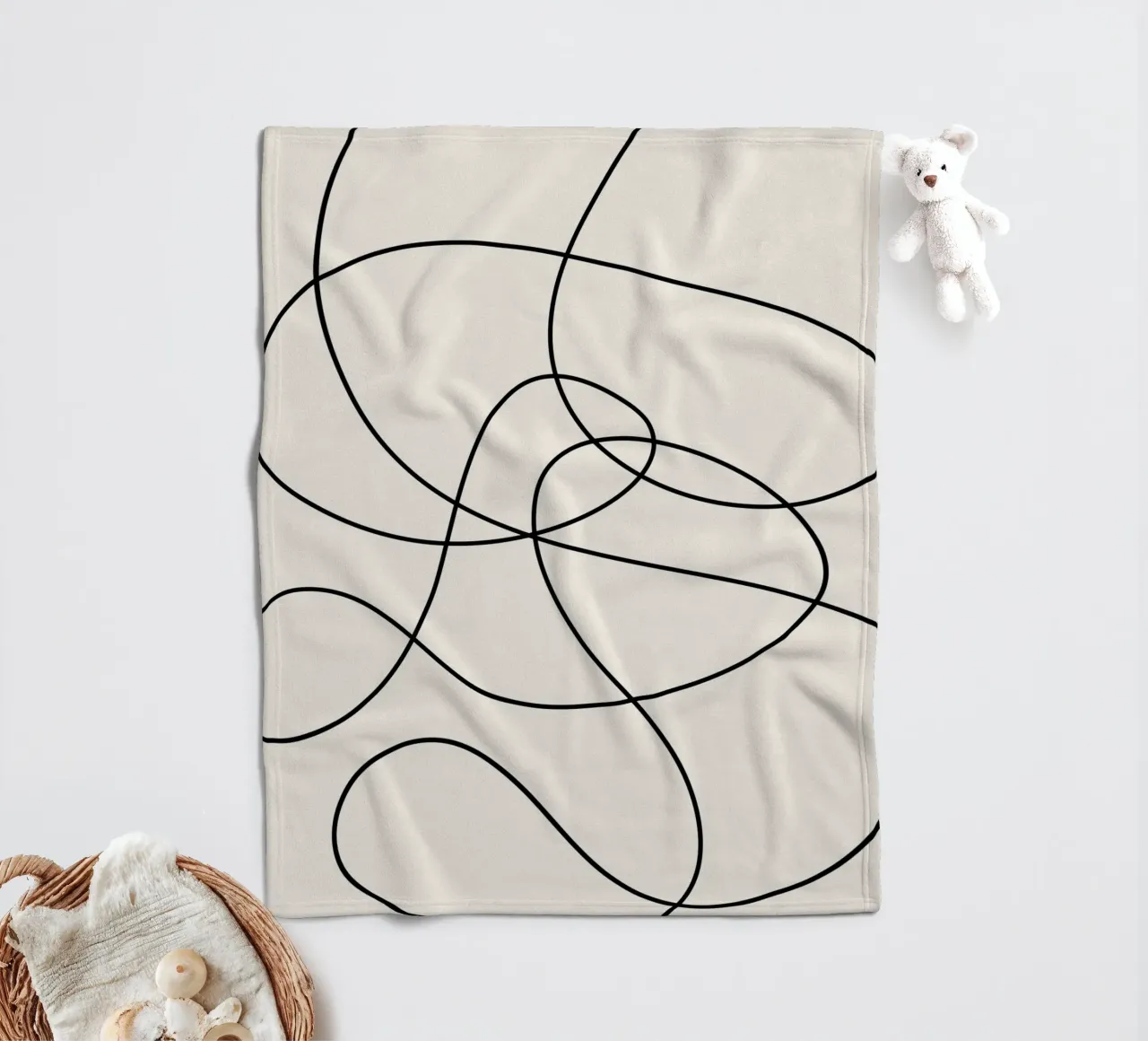 Abstract Strokes fleece blanket by Paigaam Studio