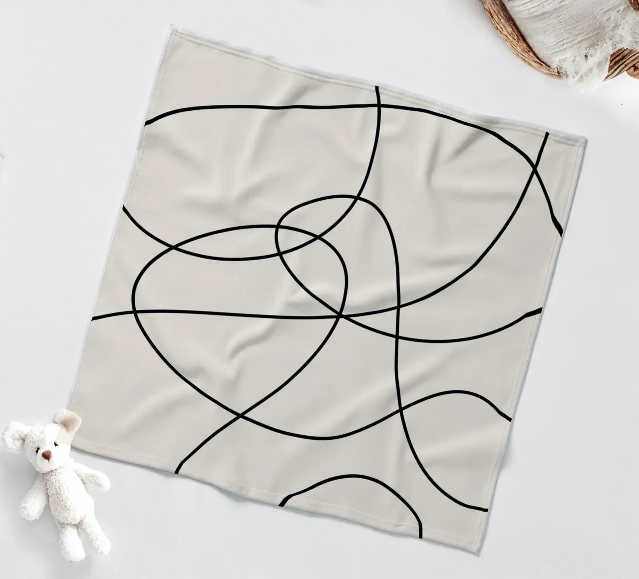 Abstract Strokes fleece blanket by Paigaam Studio