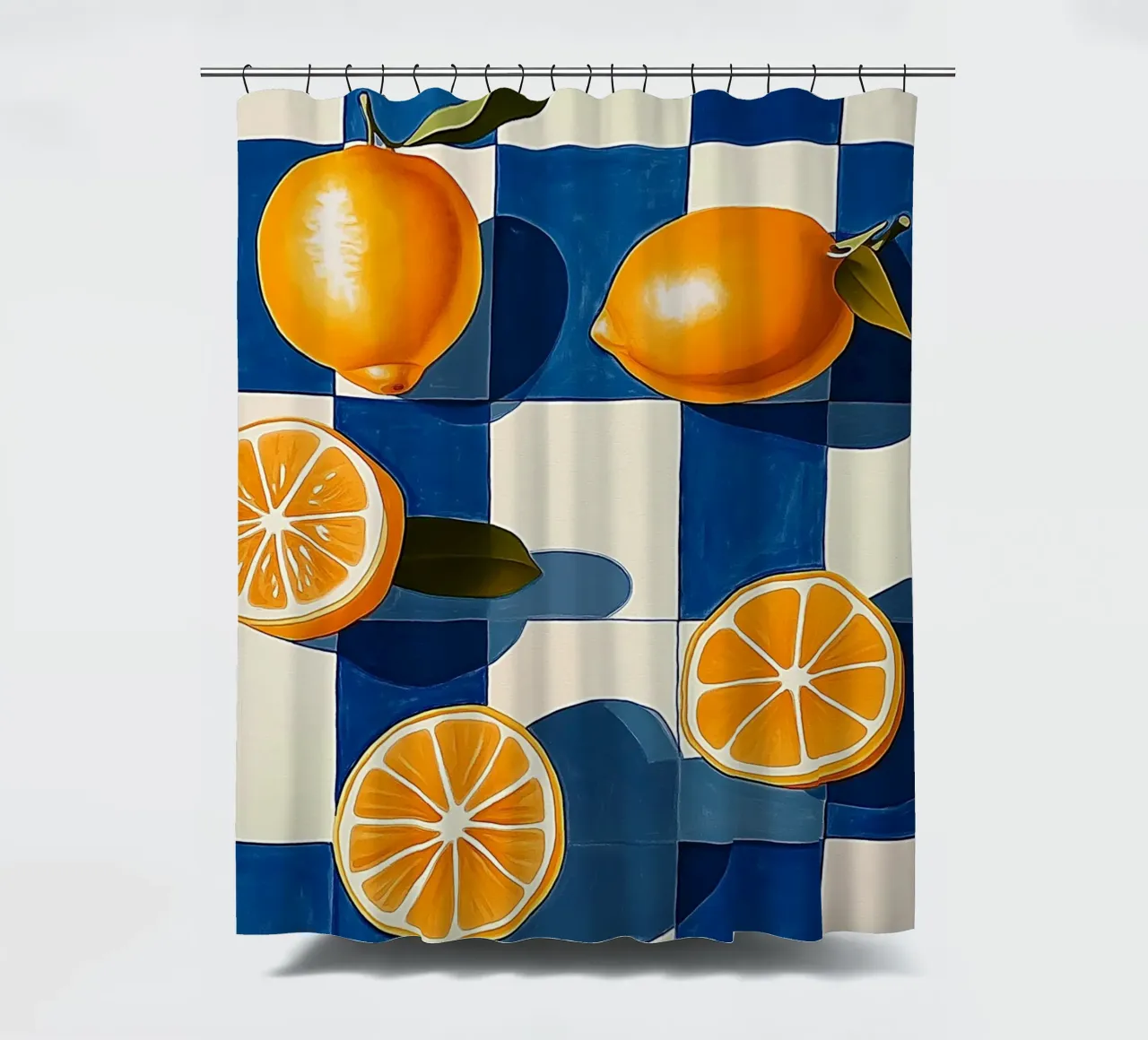 Limoni e piastrelle tenda da doccia da Spice & Style