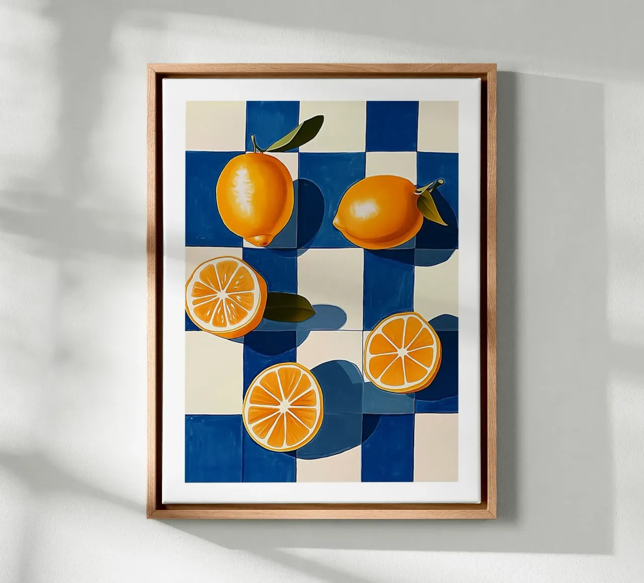 Limoni e piastrelle tela con Cornice a cassetta da Spice & Style