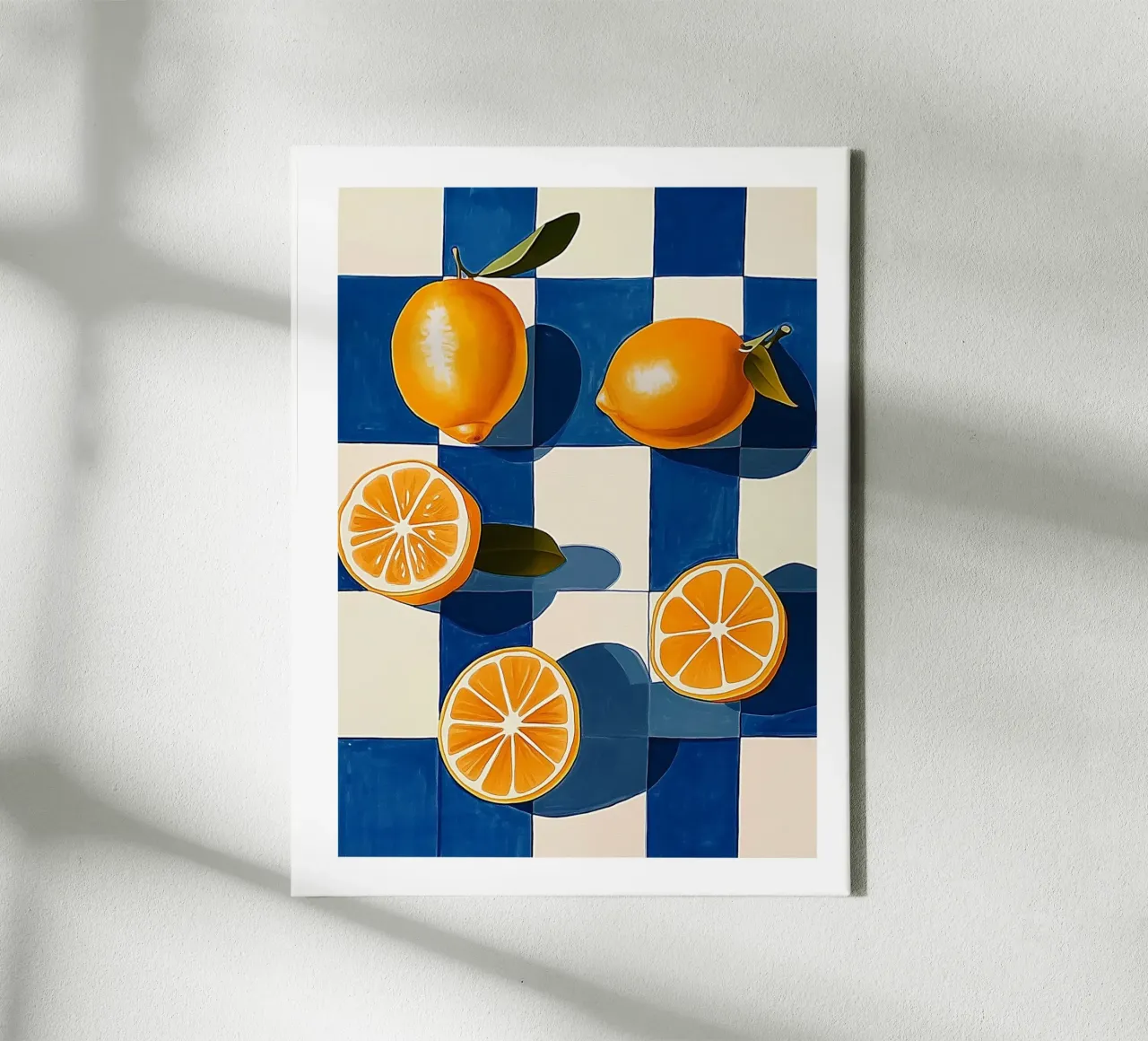 Limoni e piastrelle tela con Cornice a cassetta da Spice & Style