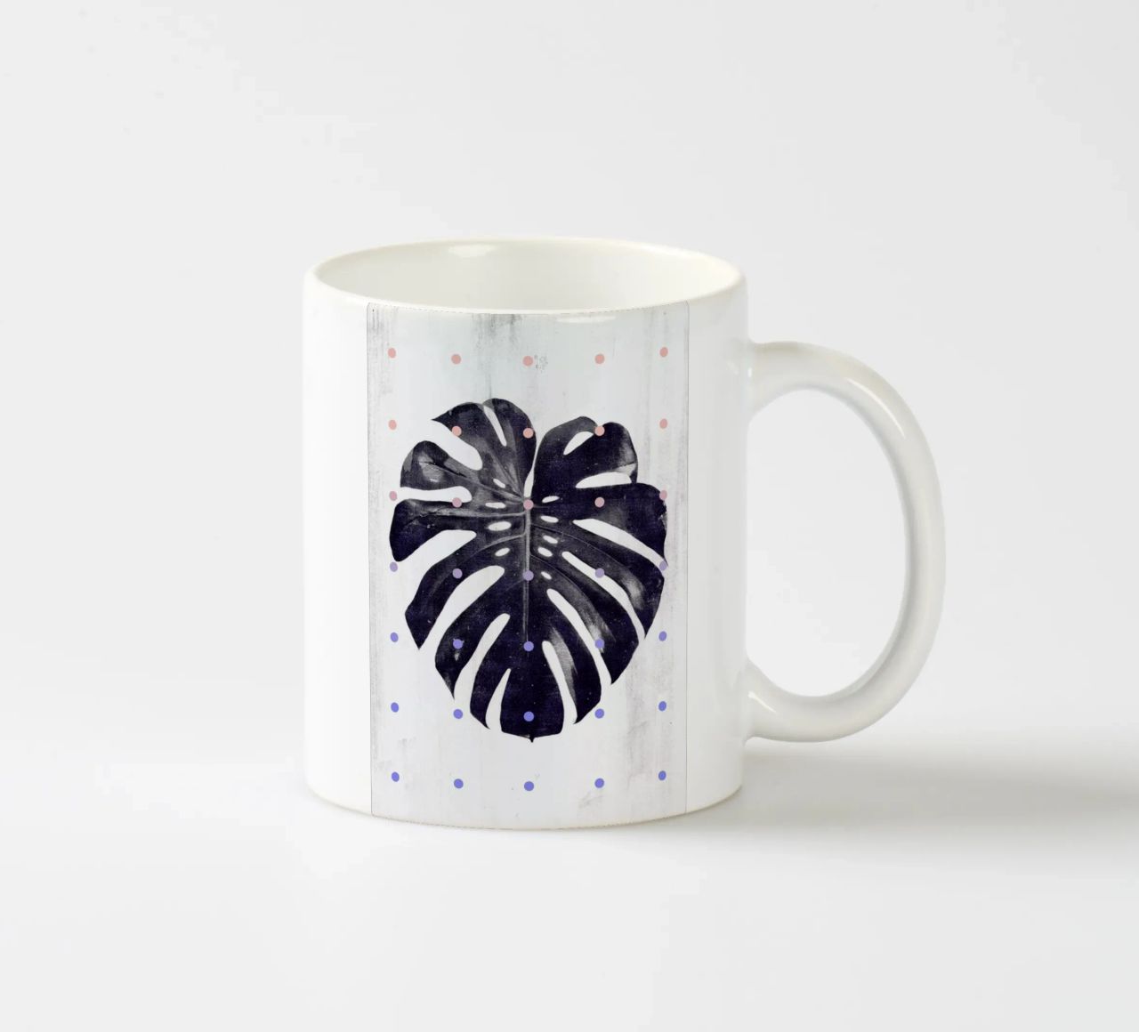 Monstera + dots tazza in ceramica da STUDIO LEEMO