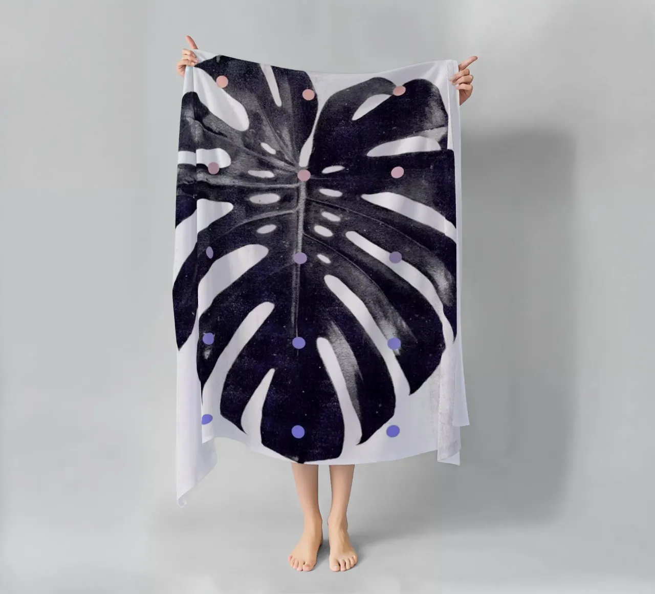 Monstera + dots telo mare da STUDIO LEEMO