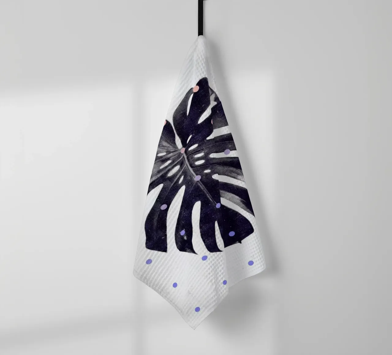 Monstera + dots canovaccio da cucina da STUDIO LEEMO