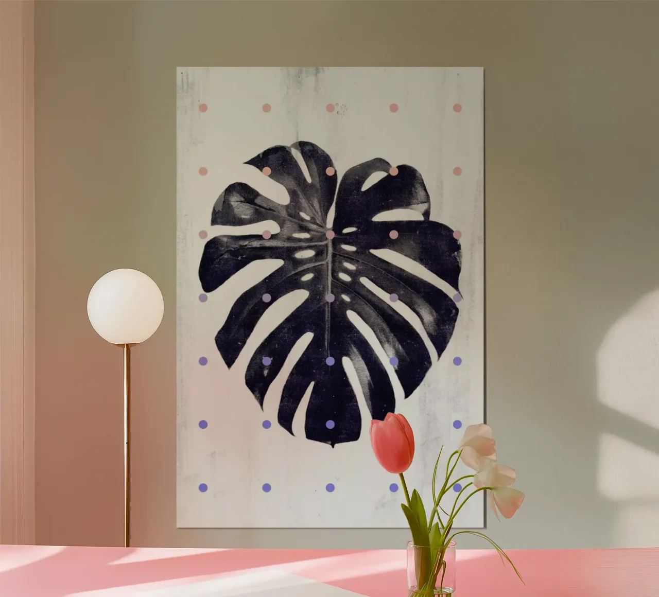 Monstera + dots poster da STUDIO LEEMO