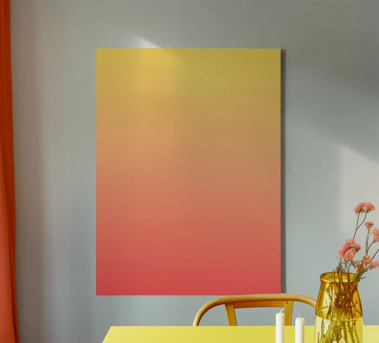 Rijzende Zon Kleurverloop Kunst canvas met Baklijst van Paigaam Studio