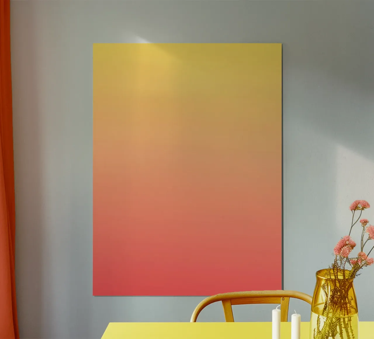 Rijzende Zon Kleurverloop Kunst poster met kunststof frame van Paigaam Studio