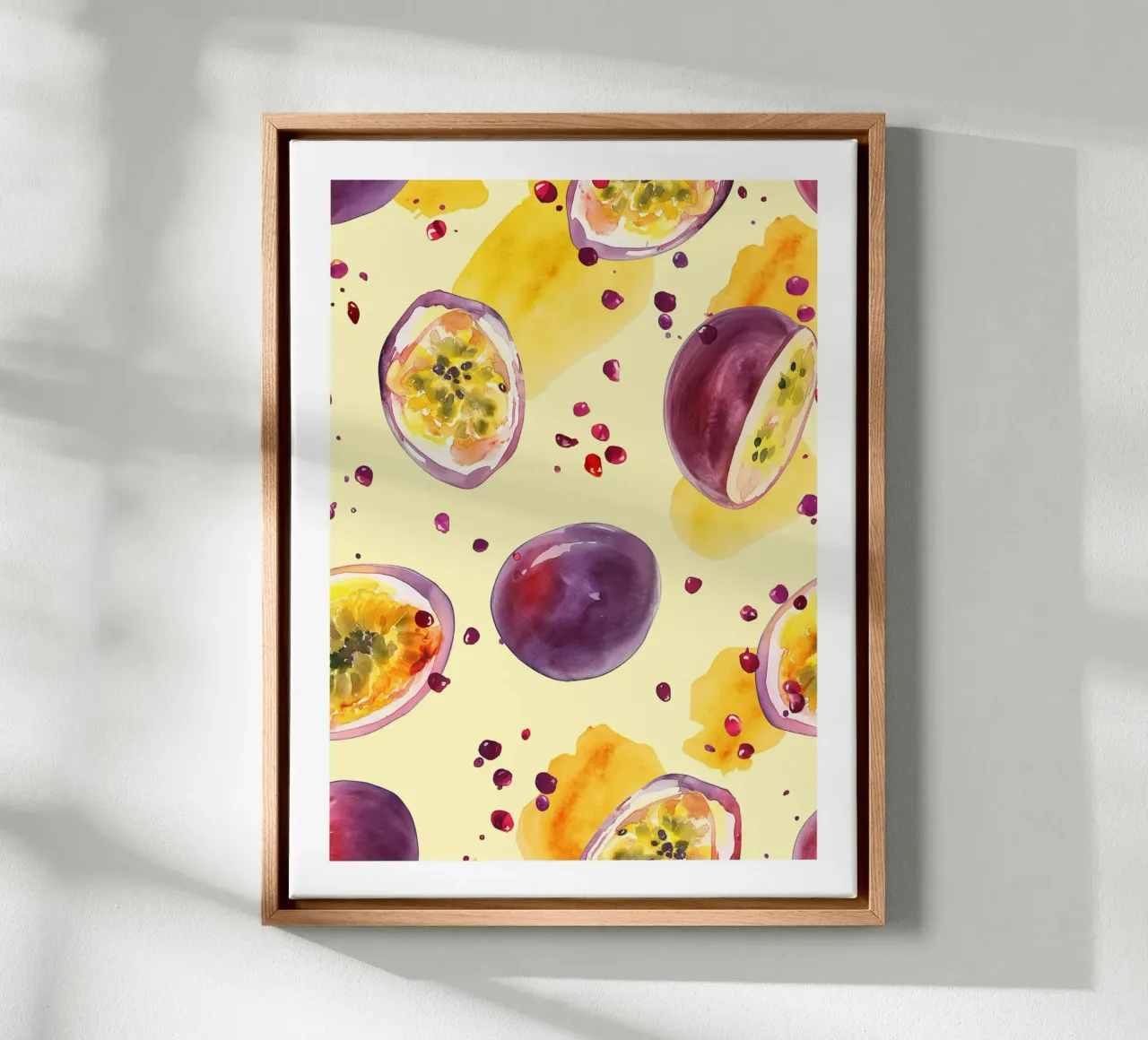 Passion fruit slivers canvas with Floater frame by Spice & Style