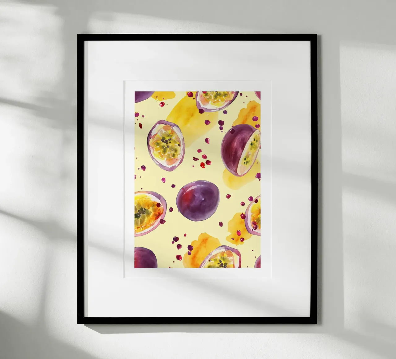 Scaglie di frutto della passione poster con telaio in legno da Spice & Style
