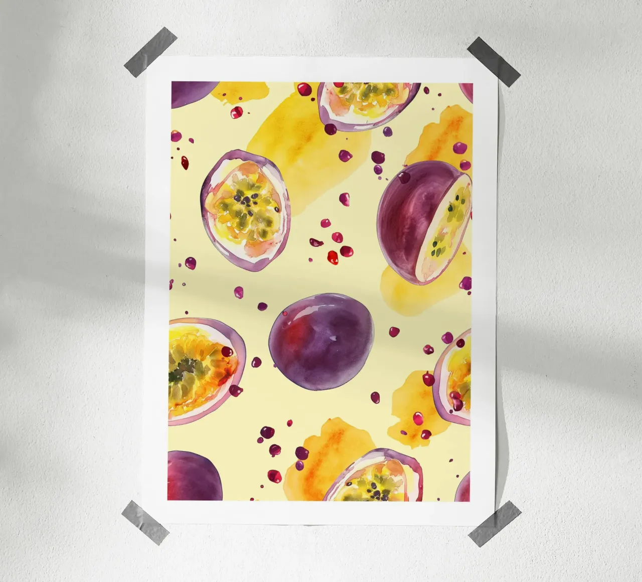 Scaglie di frutto della passione poster con telaio in legno da Spice & Style