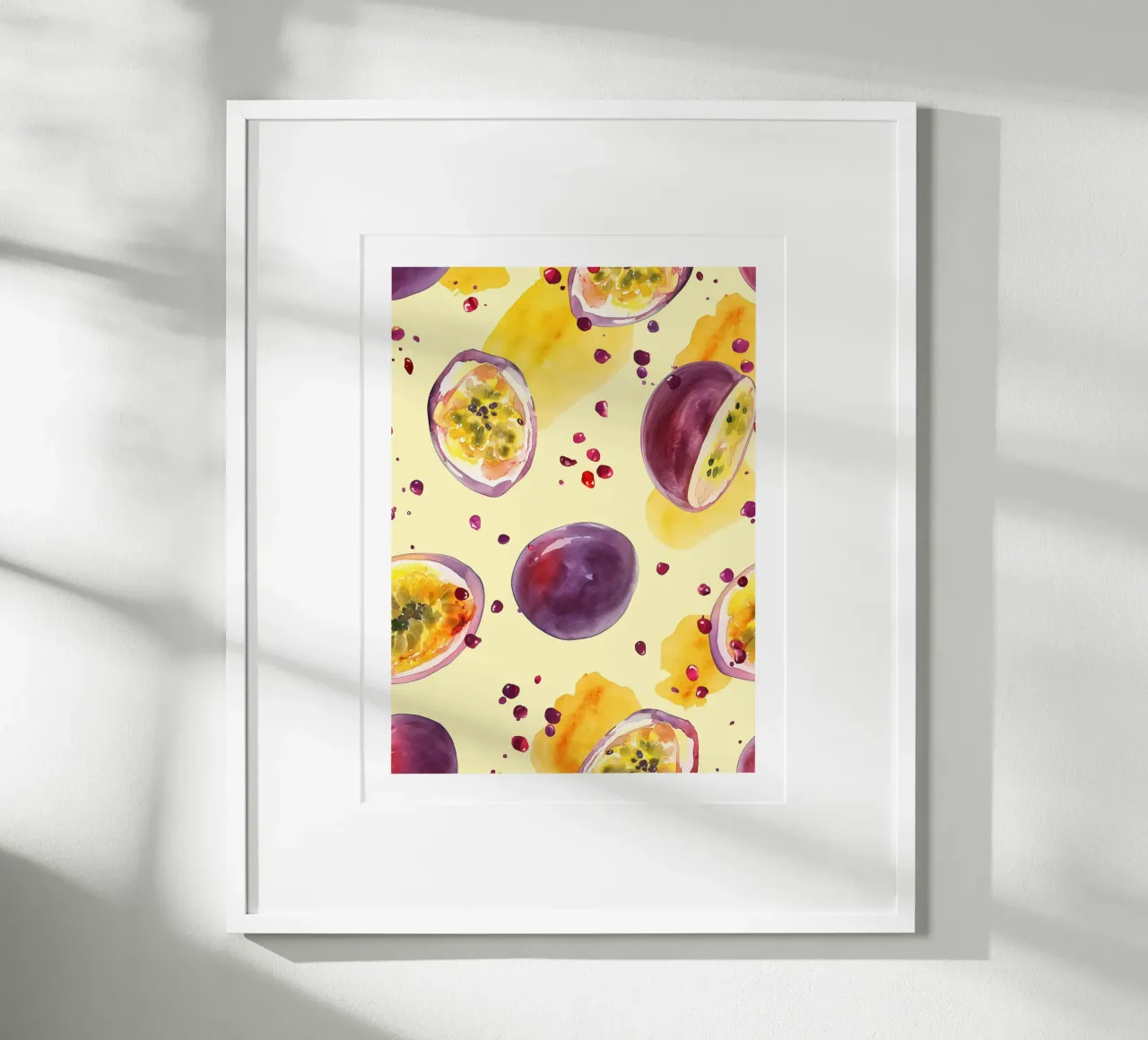 Scaglie di frutto della passione poster con telaio in legno da Spice & Style