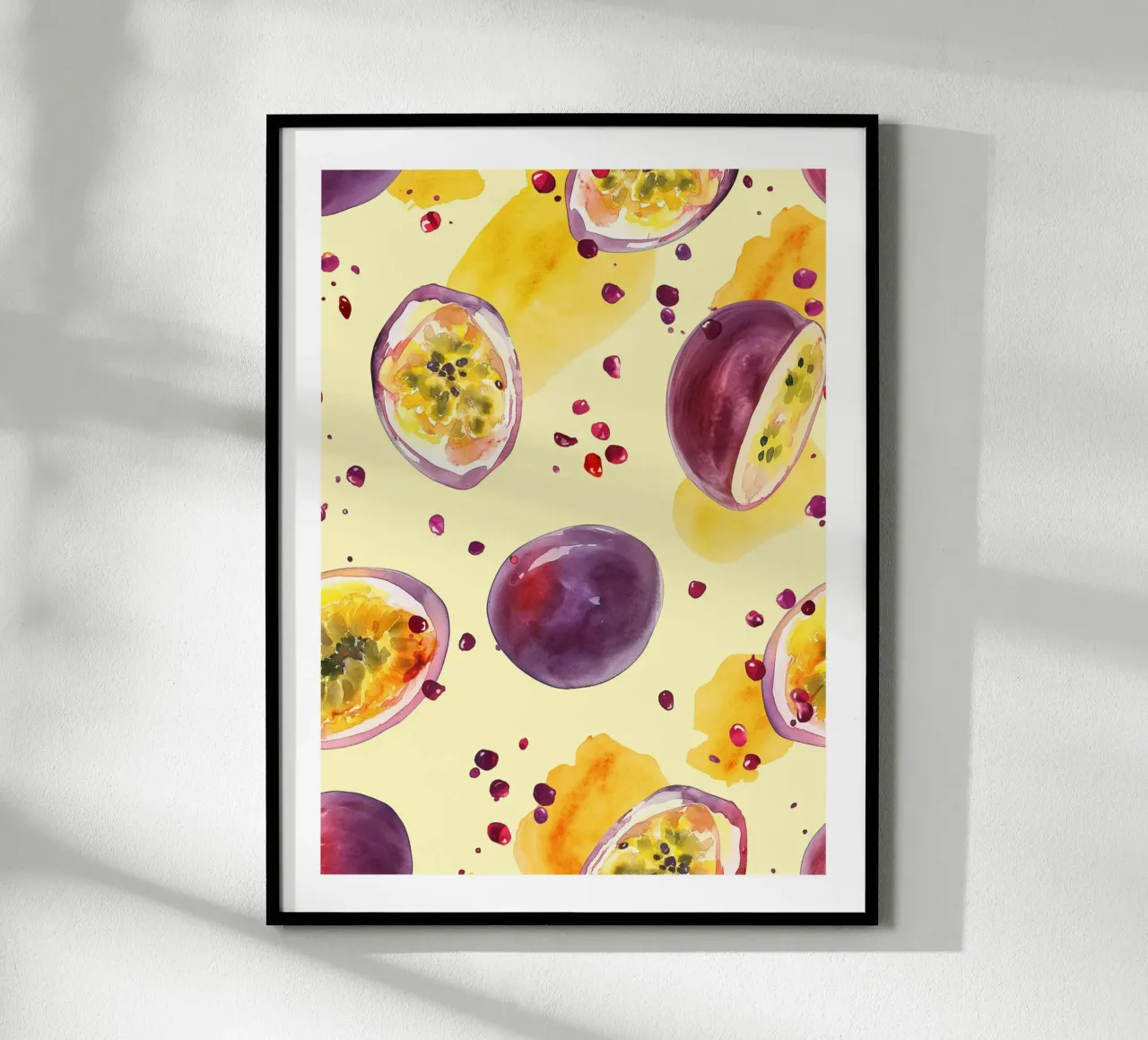 Scaglie di frutto della passione poster con telaio in legno da Spice & Style