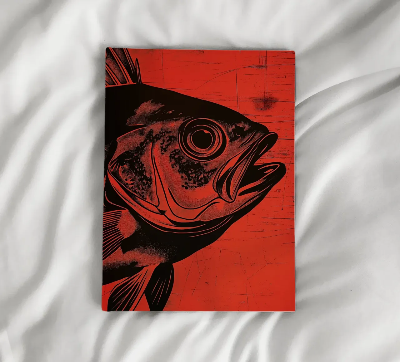 Fish on a red background notebook by Spice & Style