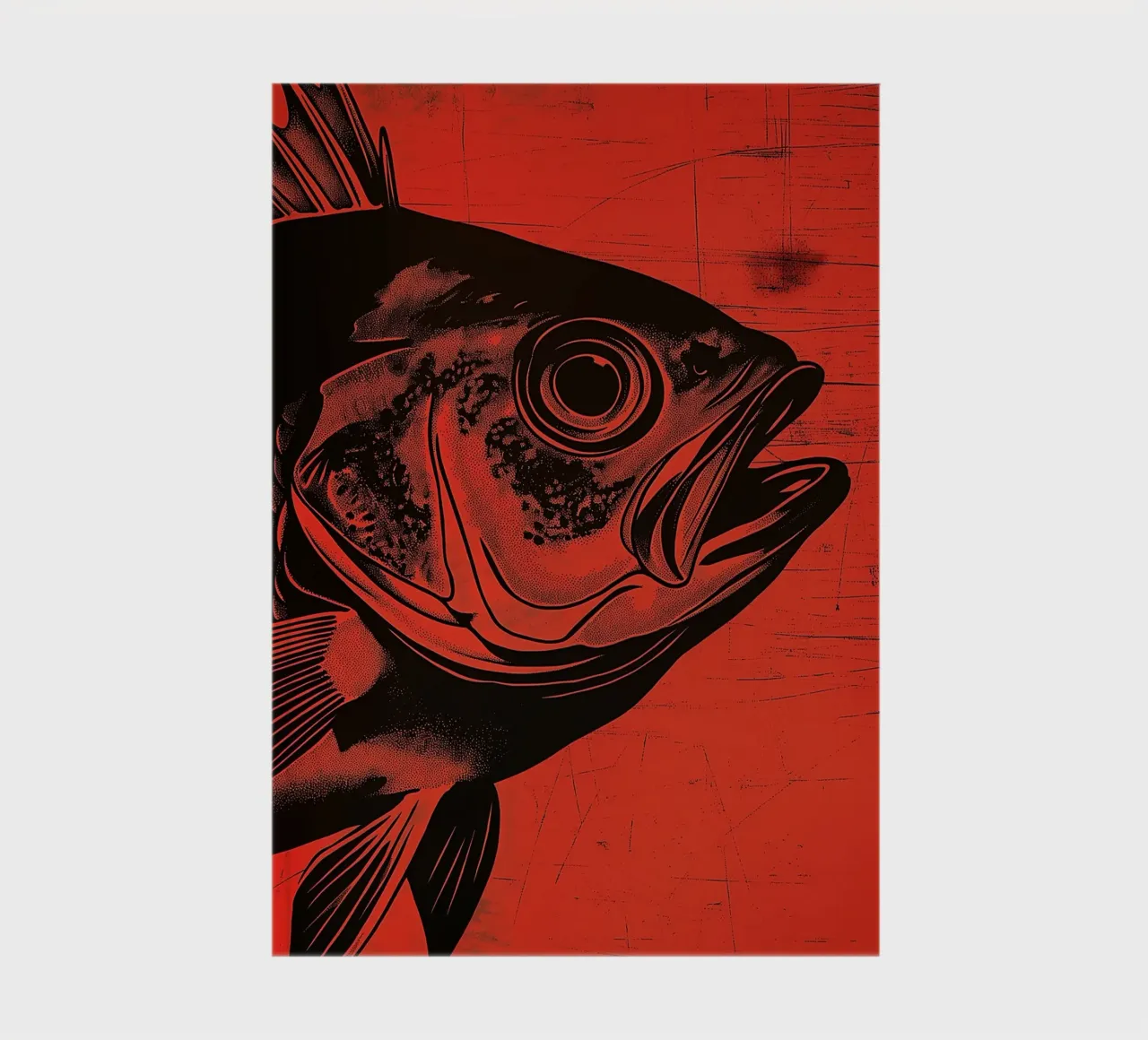 Fish on a red background notebook by Spice & Style