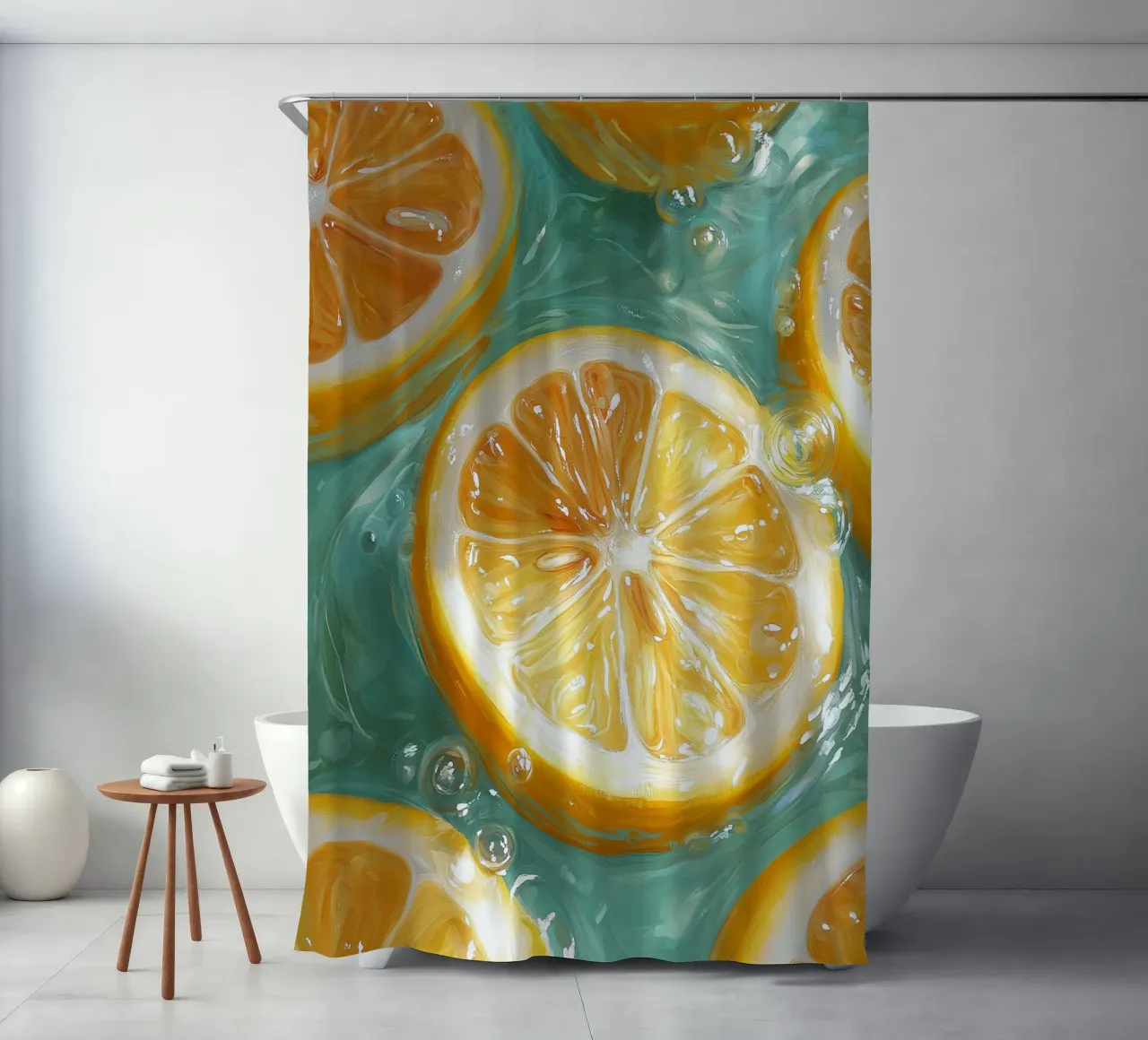 Zitrone in Wasser Duschvorhang von Spice & Style