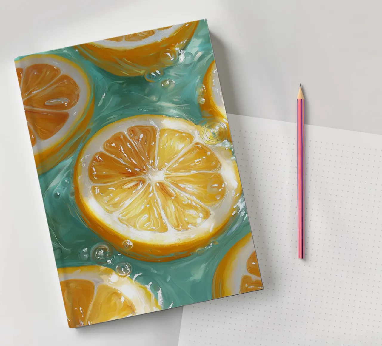 Lemon in water notebook by Spice & Style