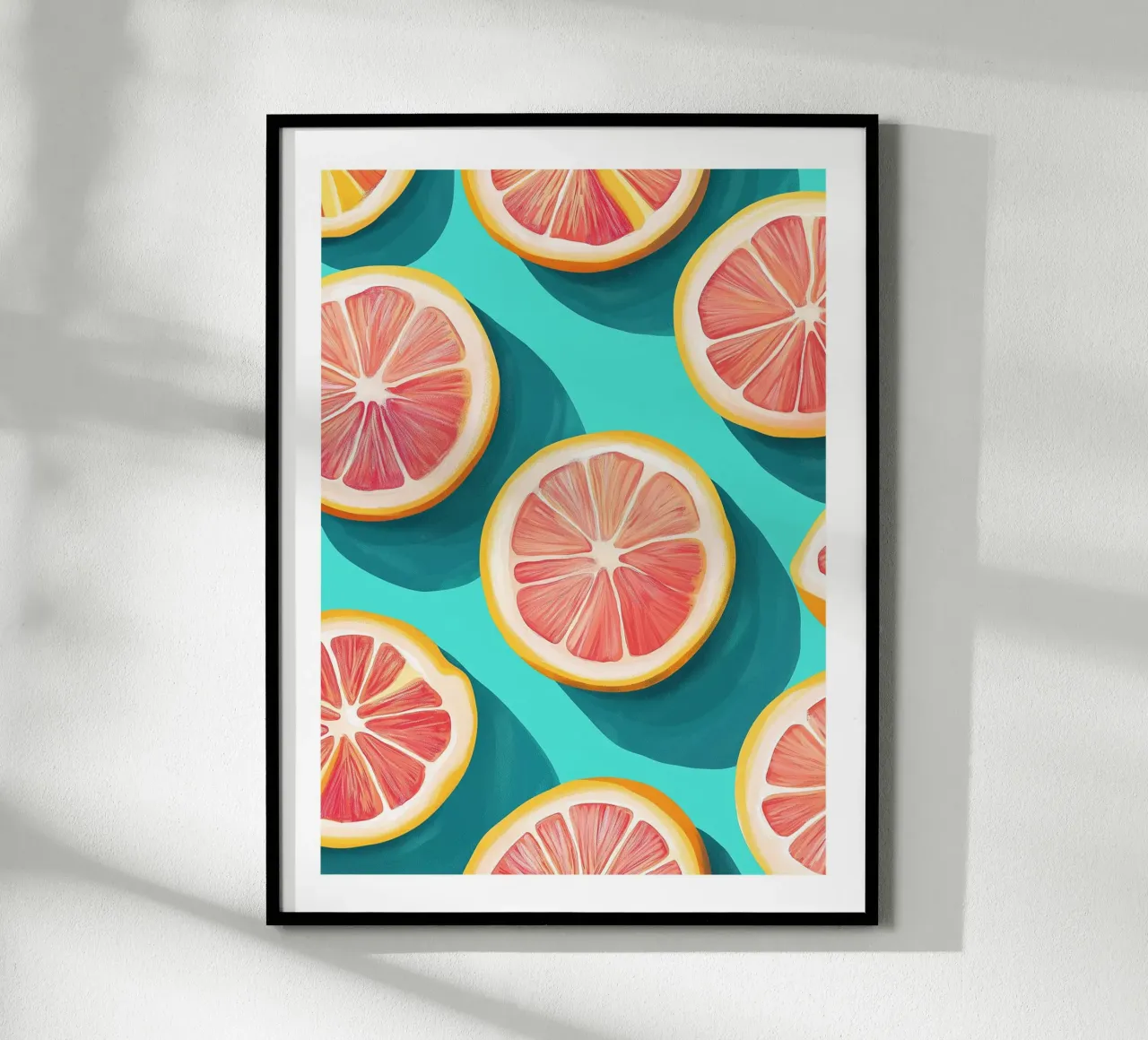 Grapefruit on a turquoise background hahnemühle by Spice & Style