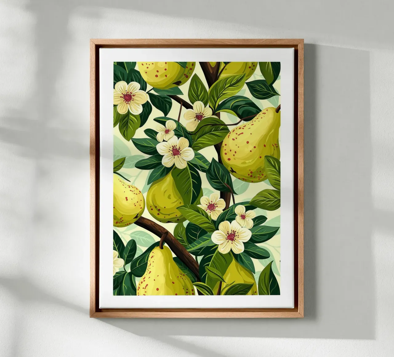 Pear trees in bloom canvas with Floater frame by Spice & Style