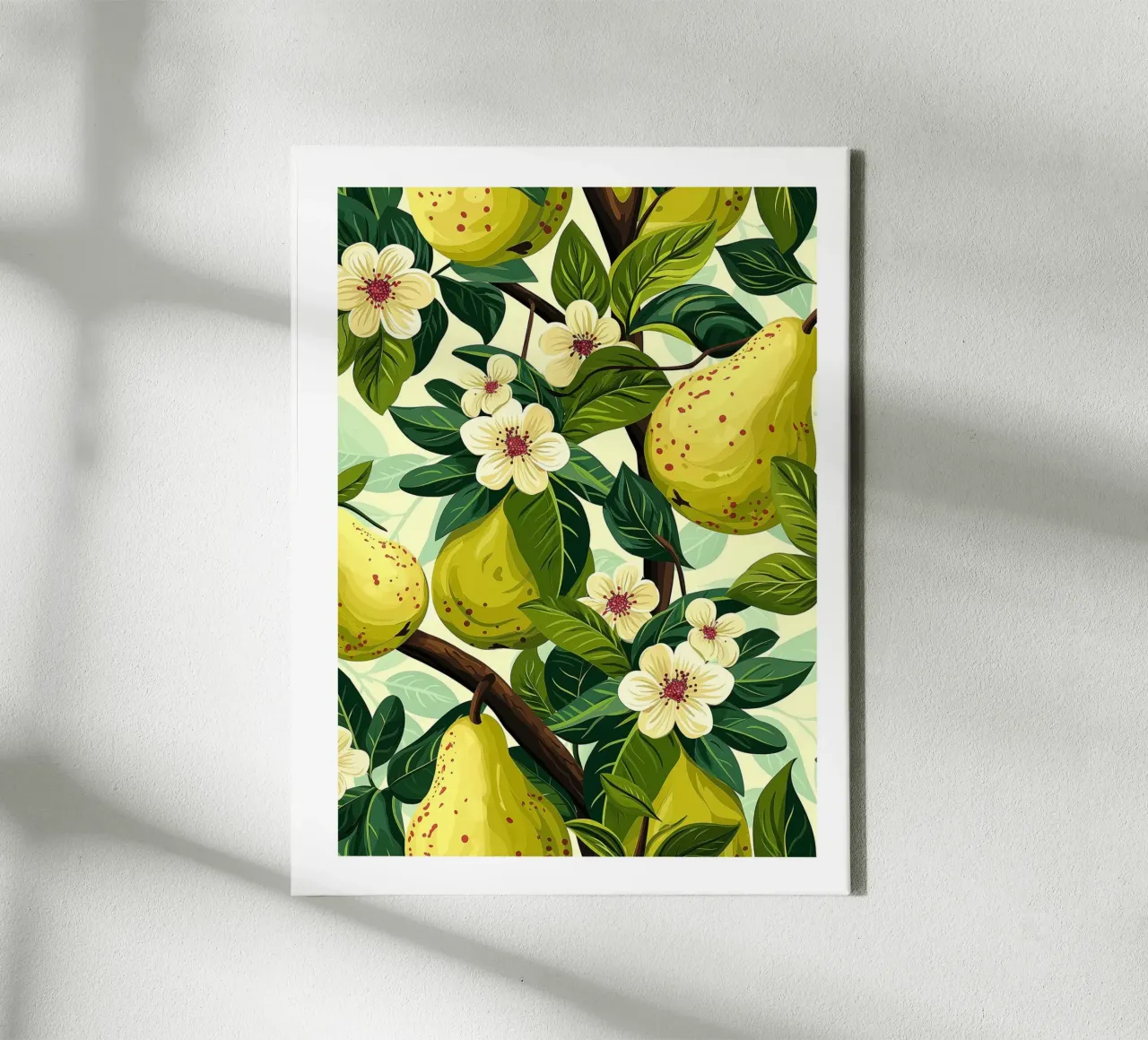 Pear trees in bloom canvas with Floater frame by Spice & Style