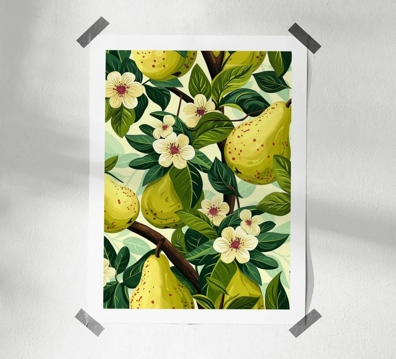Pear trees in bloom poster by Spice & Style