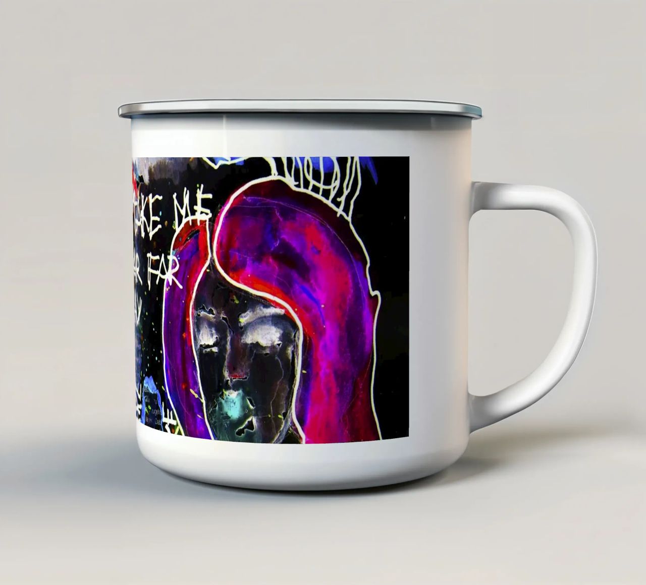 Take me far away tazza in smalto da Hey Vincent