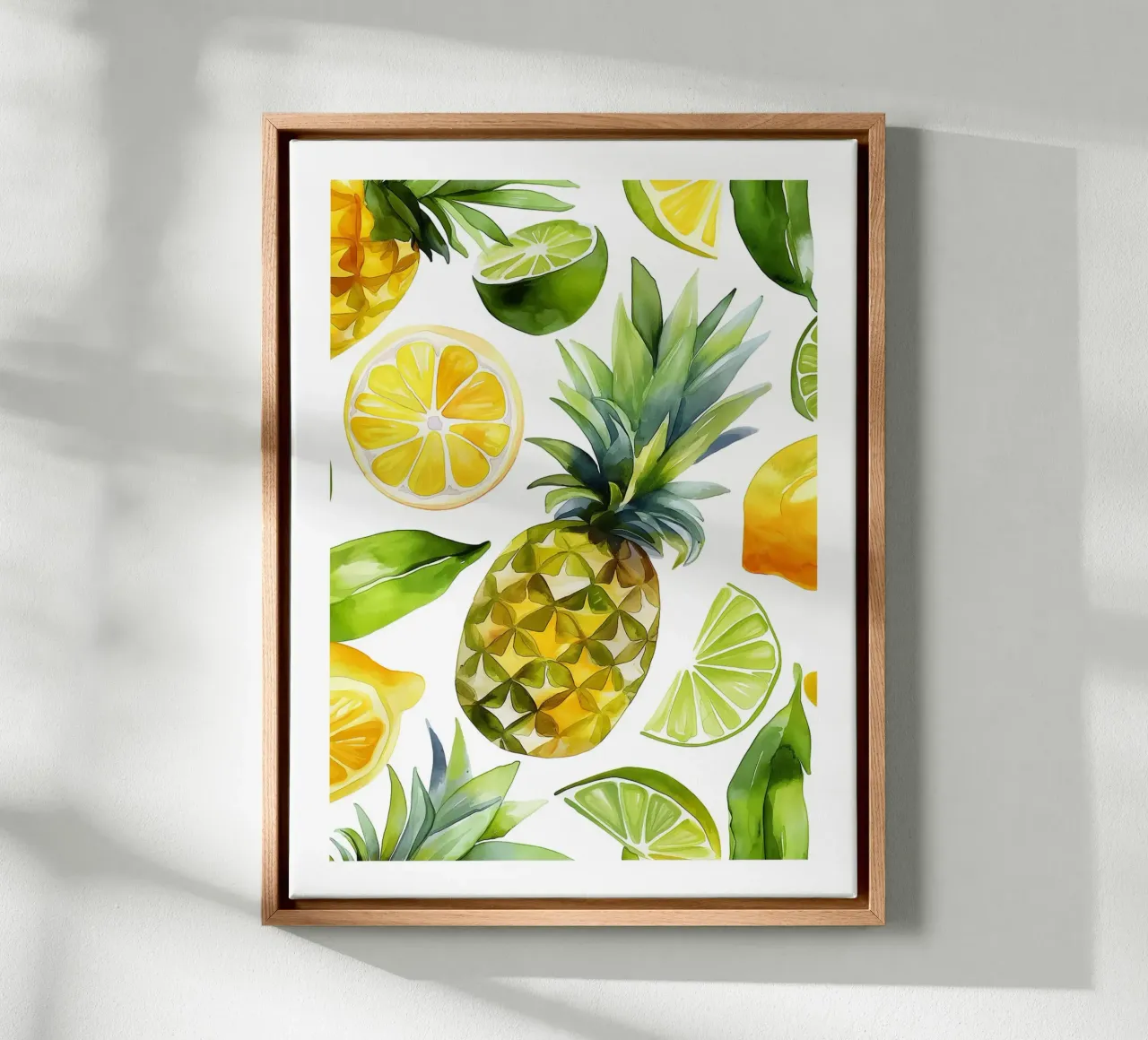 Pineapple and citrus canvas with Floater frame by Spice & Style