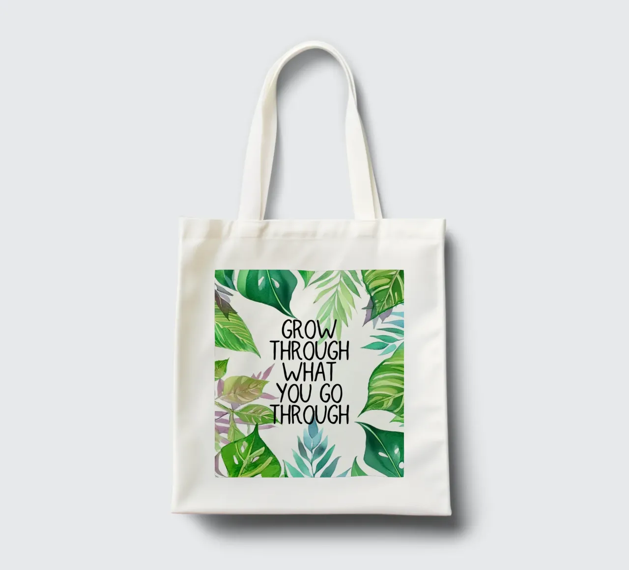 Grow through what you go through borsa in juta da Hightown Design