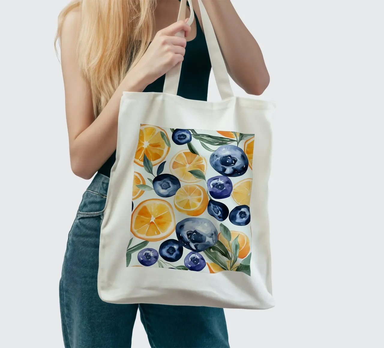 Mirtilli e arance borsa in juta da Spice & Style