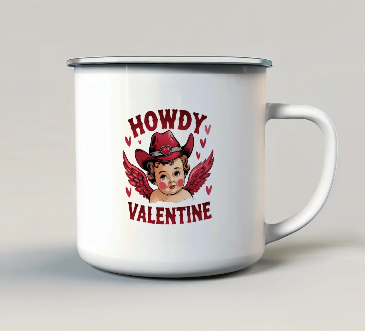 Howdy Valentine tazza in smalto da edsonramosart