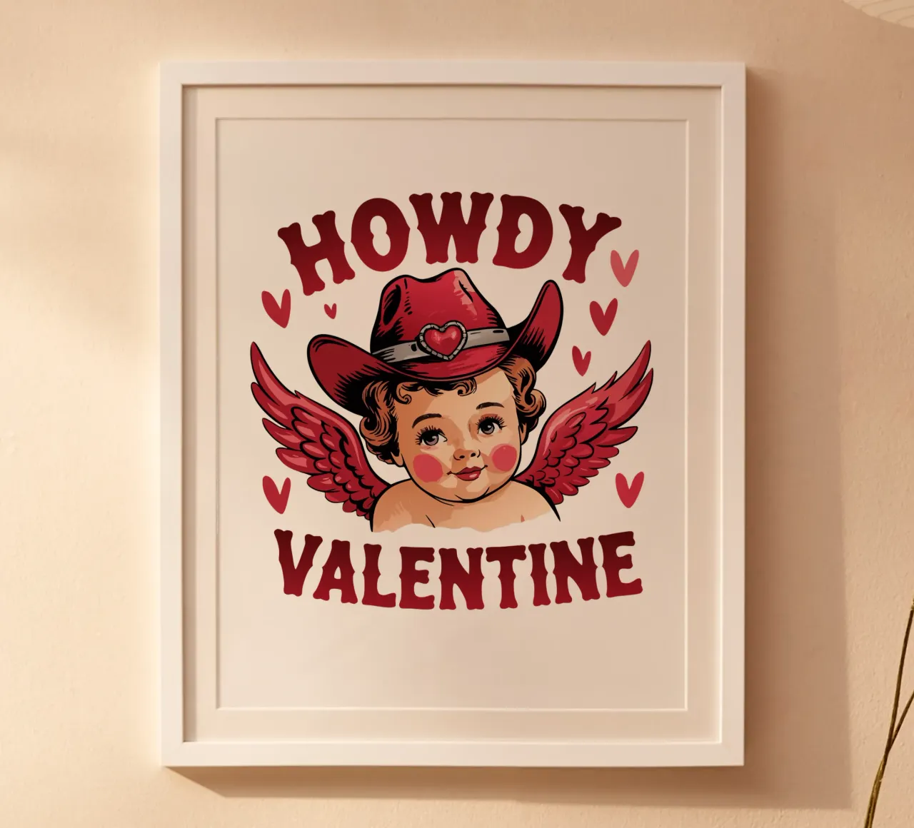 Howdy Valentine poster con telaio in alluminio da edsonramosart