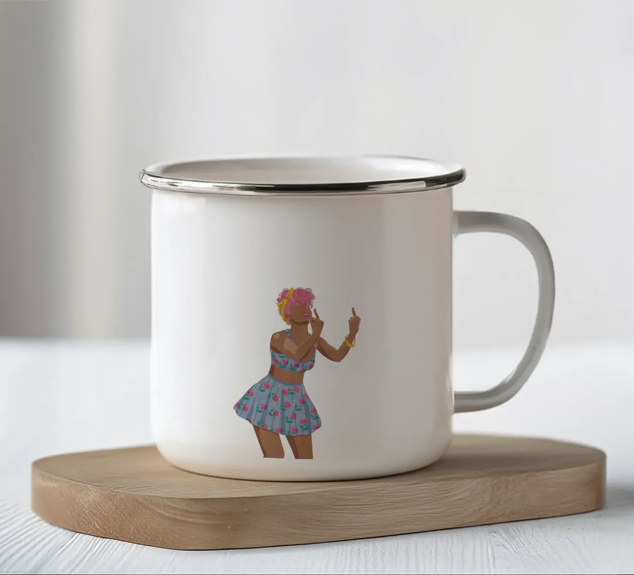 Non è la tua ragazza tazza in smalto da Illustration Raissa Oltmanns